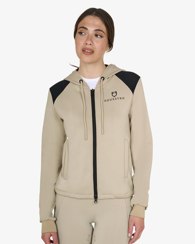 Felpa donna cropped con cappuccio