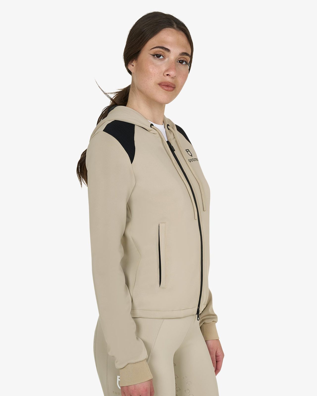 Felpa donna cropped con cappuccio