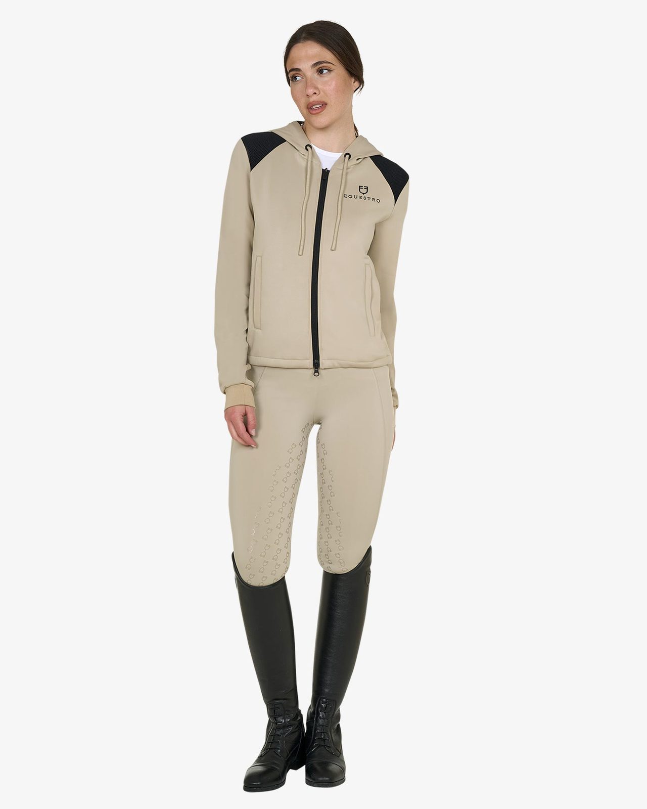 Felpa donna cropped con cappuccio