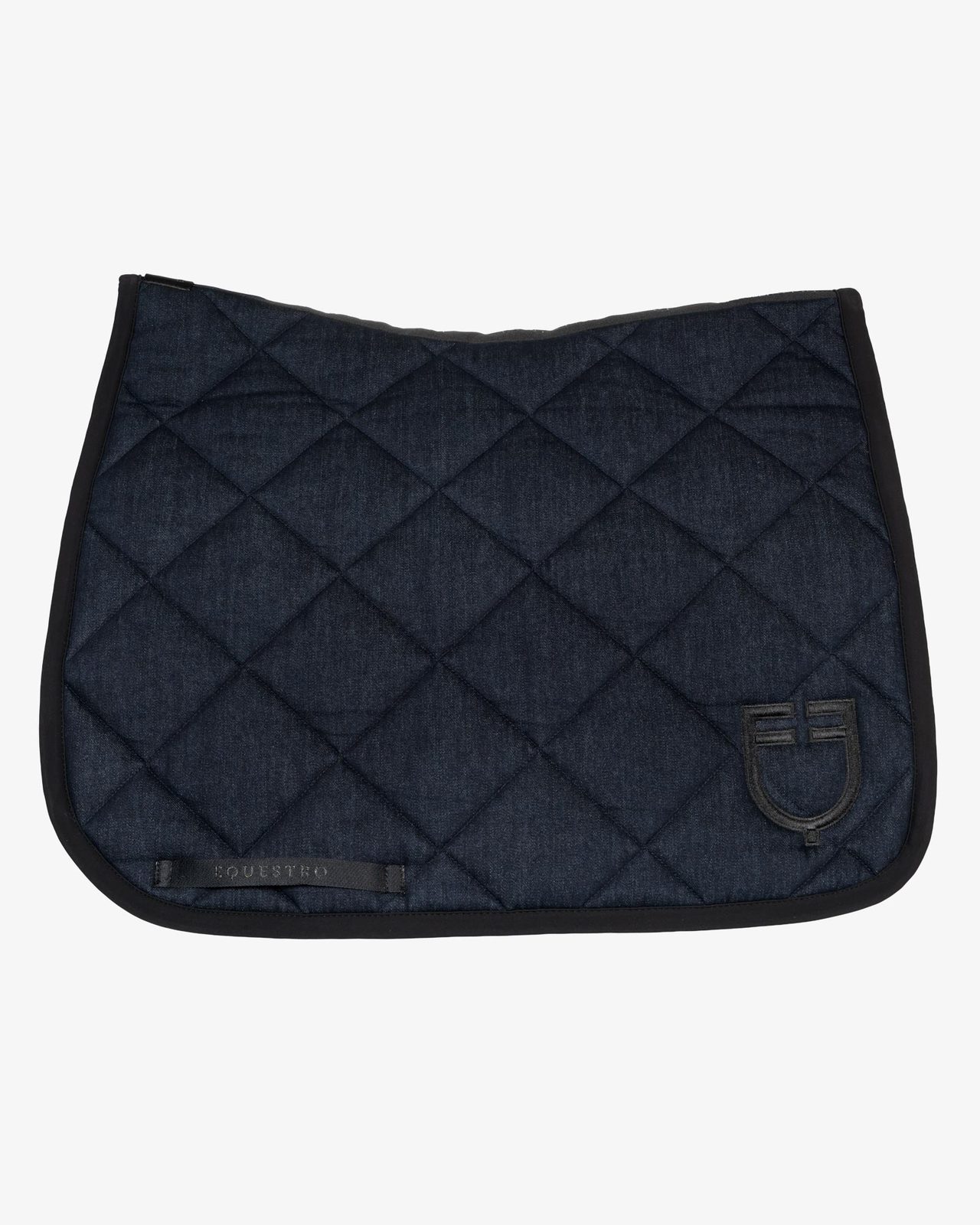 Dressage saddle pad in denim-effect technical fabric
