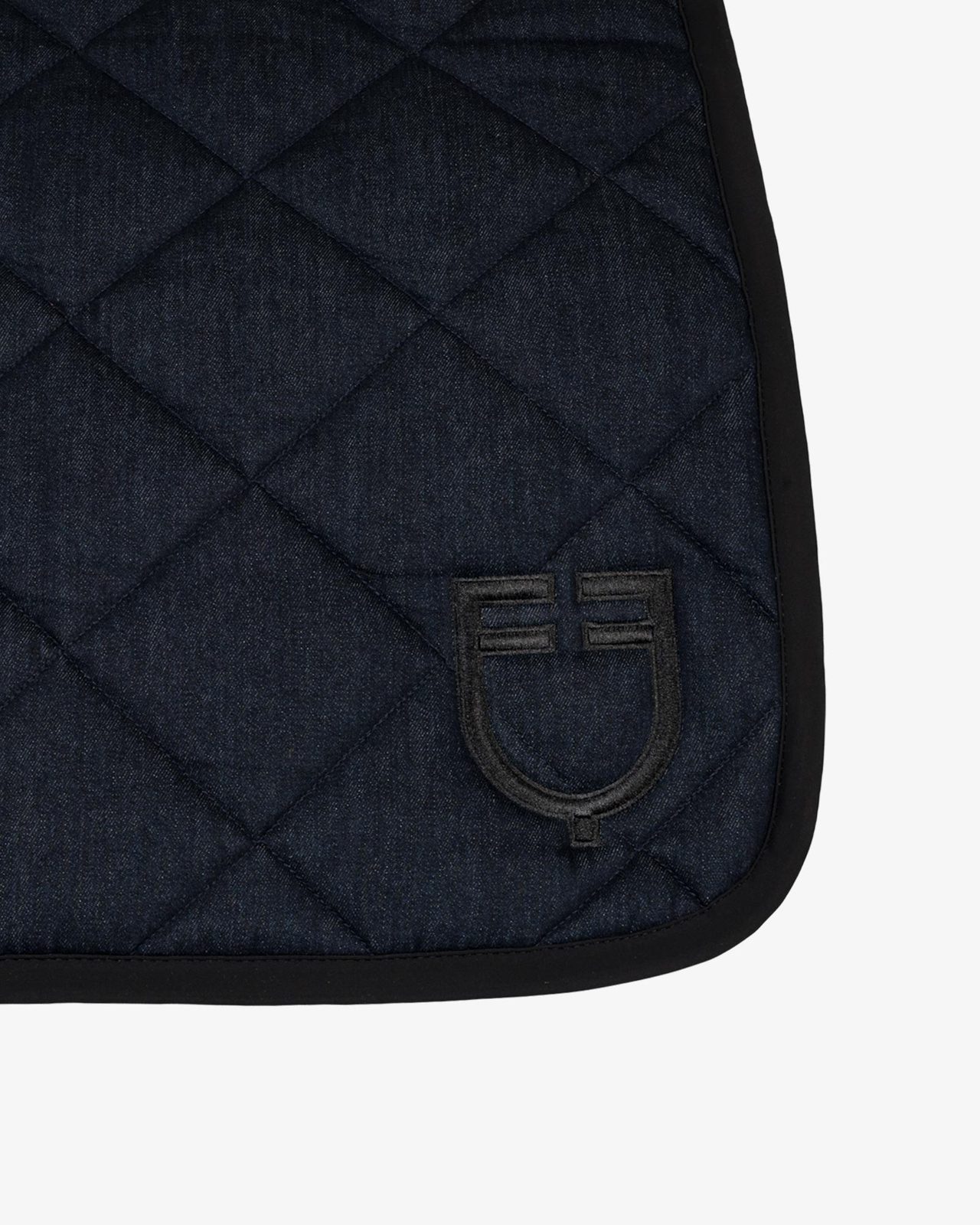 Dressage saddle pad in denim-effect technical fabric