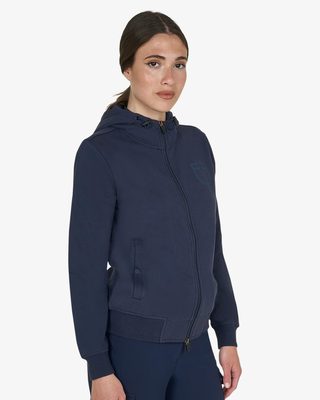 Felpa donna con cappuccio regolabile e zip