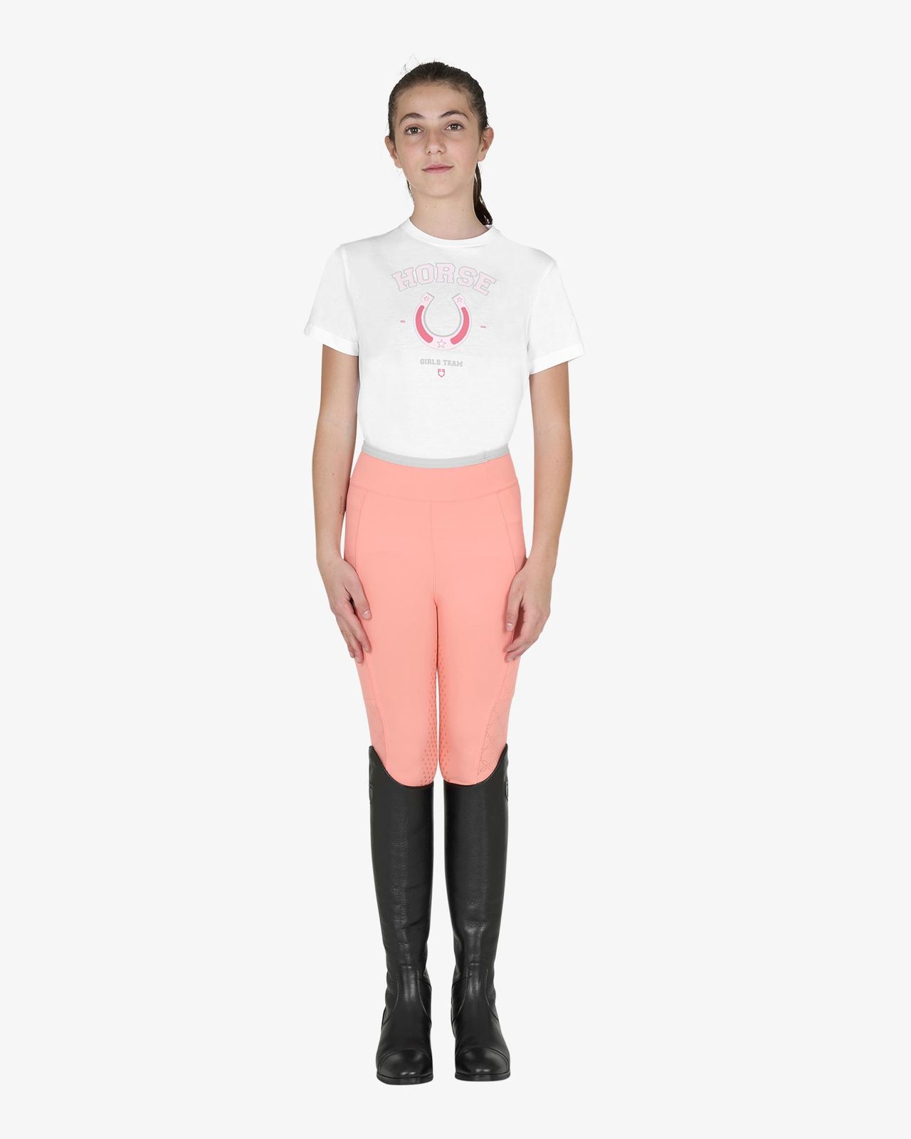 T-shirt bambina Horse Team in cotone