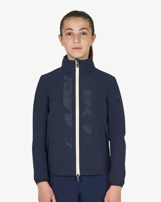 Kids' unisex softshell jacket with back logo