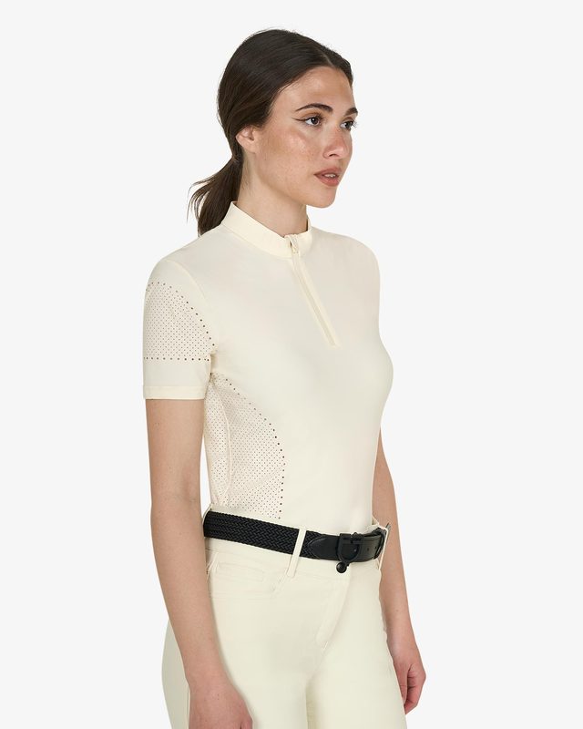 T-shirt donna da allenamento in tessuto tecnico con microfori