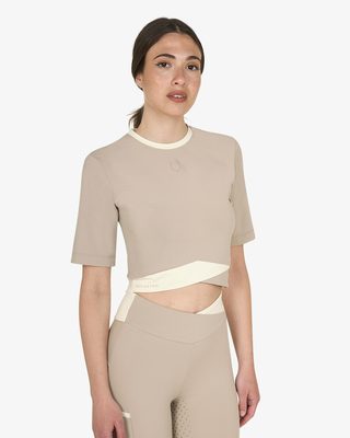 Women's cropped T-shirt in technical fabric