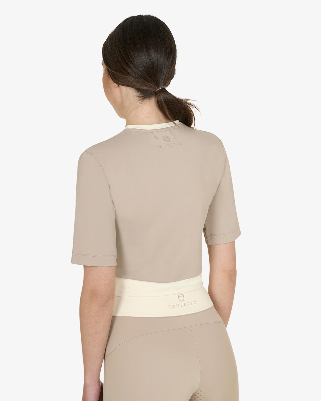 Women's cropped T-shirt in technical fabric