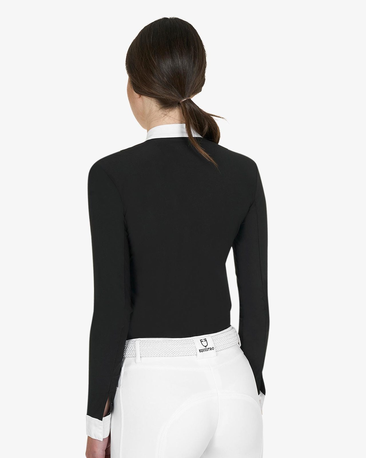 Polo donna concorso a maniche lunghe e zip