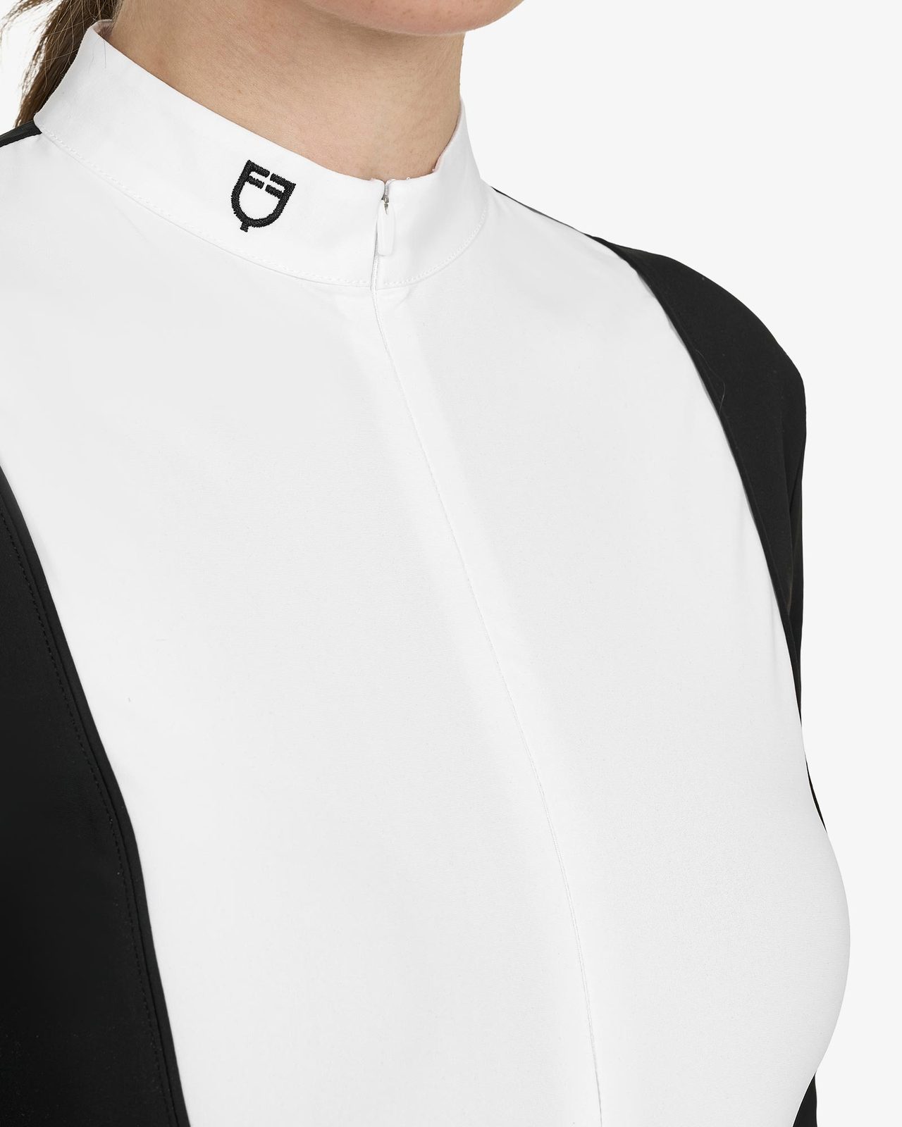 Polo donna concorso a maniche lunghe e zip