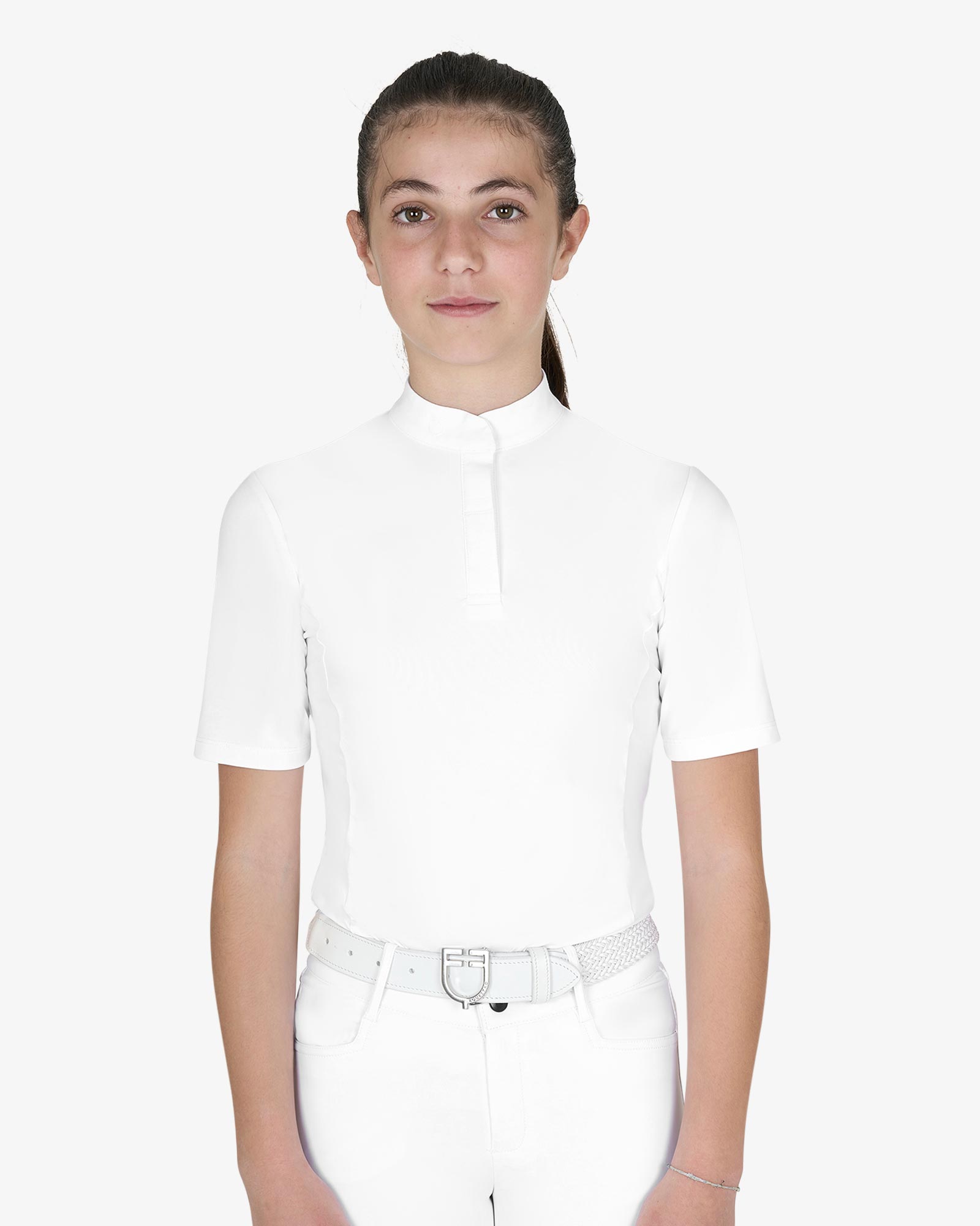 Polo concorso bambina slim fit con bottoni