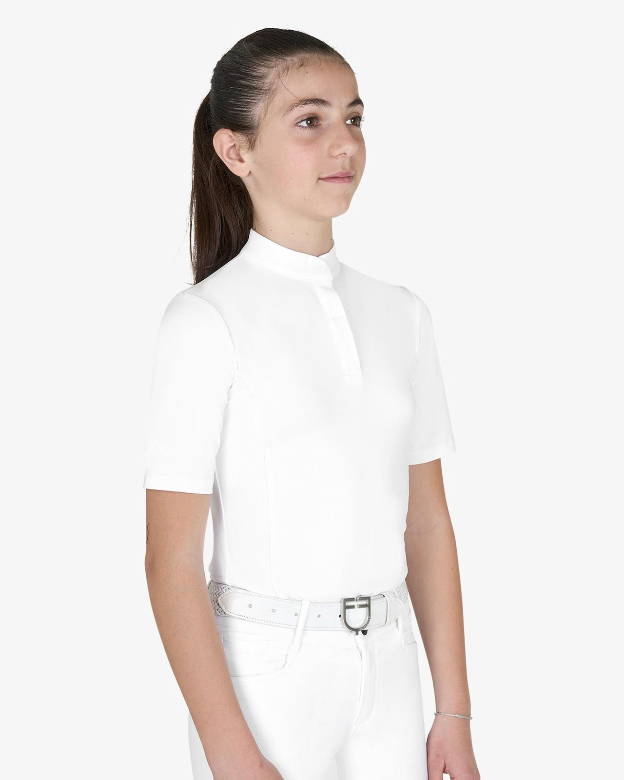 Polo concorso bambina slim fit con bottoni