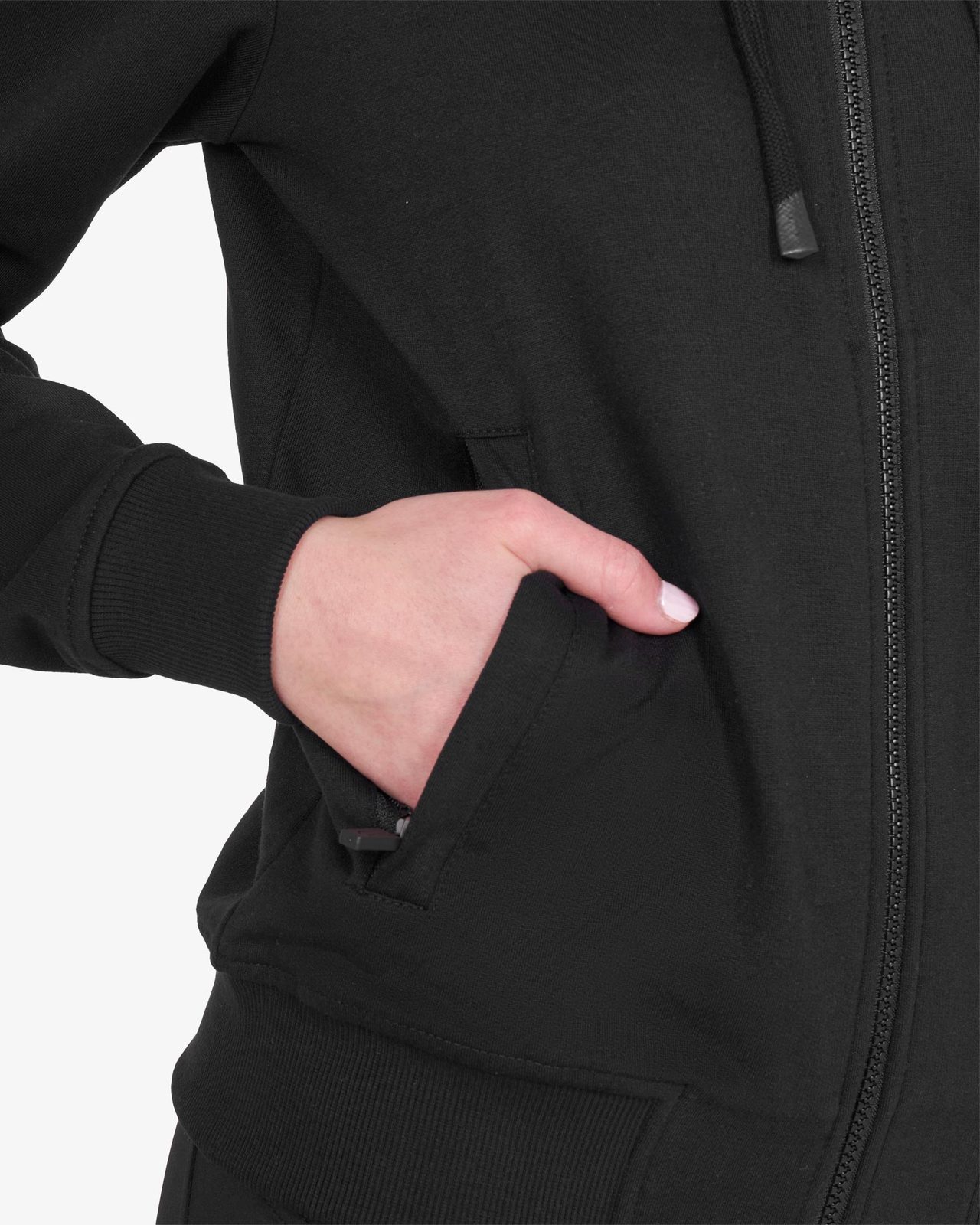 Felpa donna con cappuccio regolabile e zip