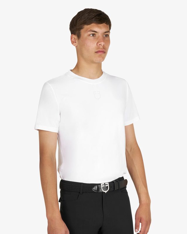 Men's training T-shirt in technical fabric with micro-holes