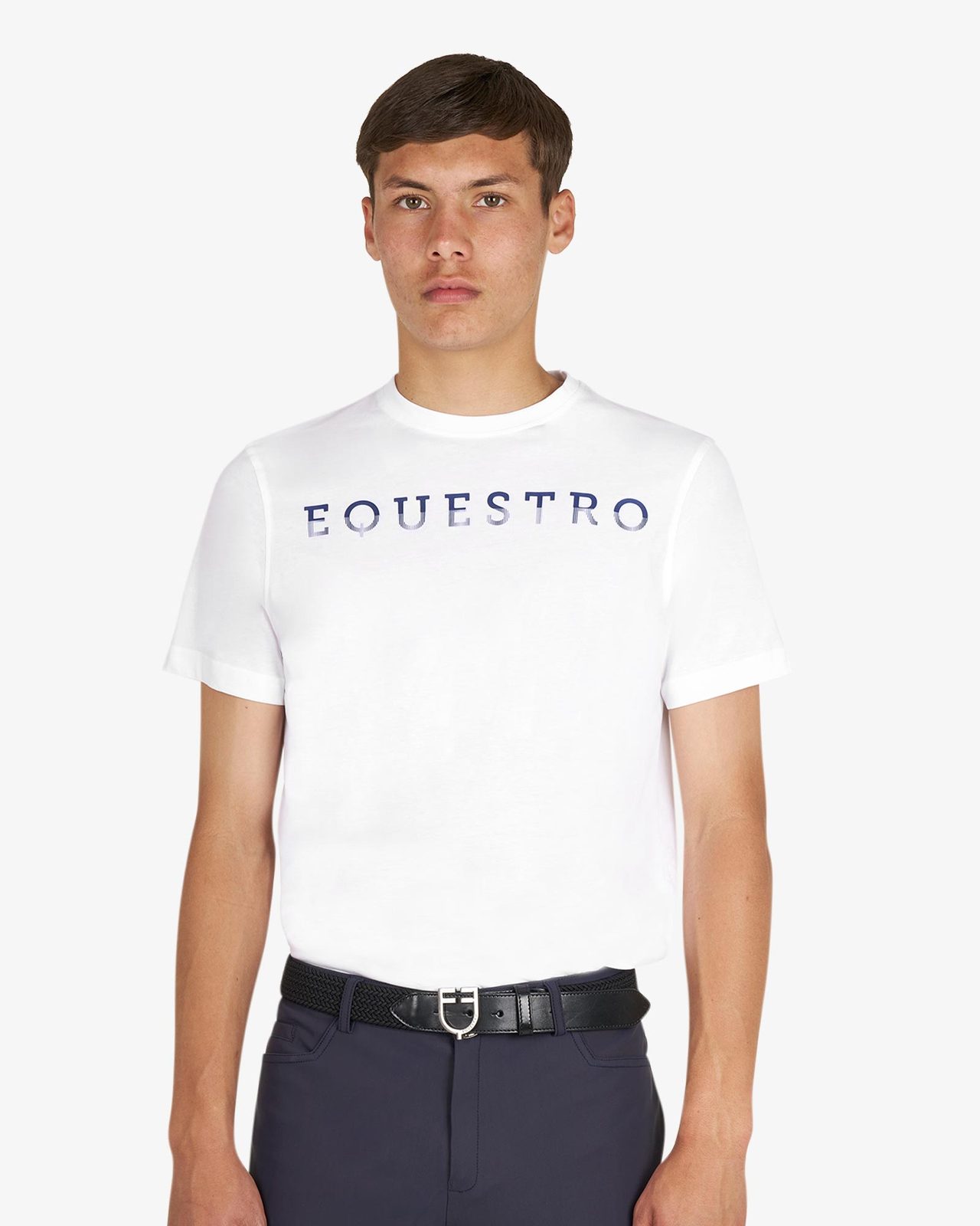 Men's basic T-shirt with chest lettering