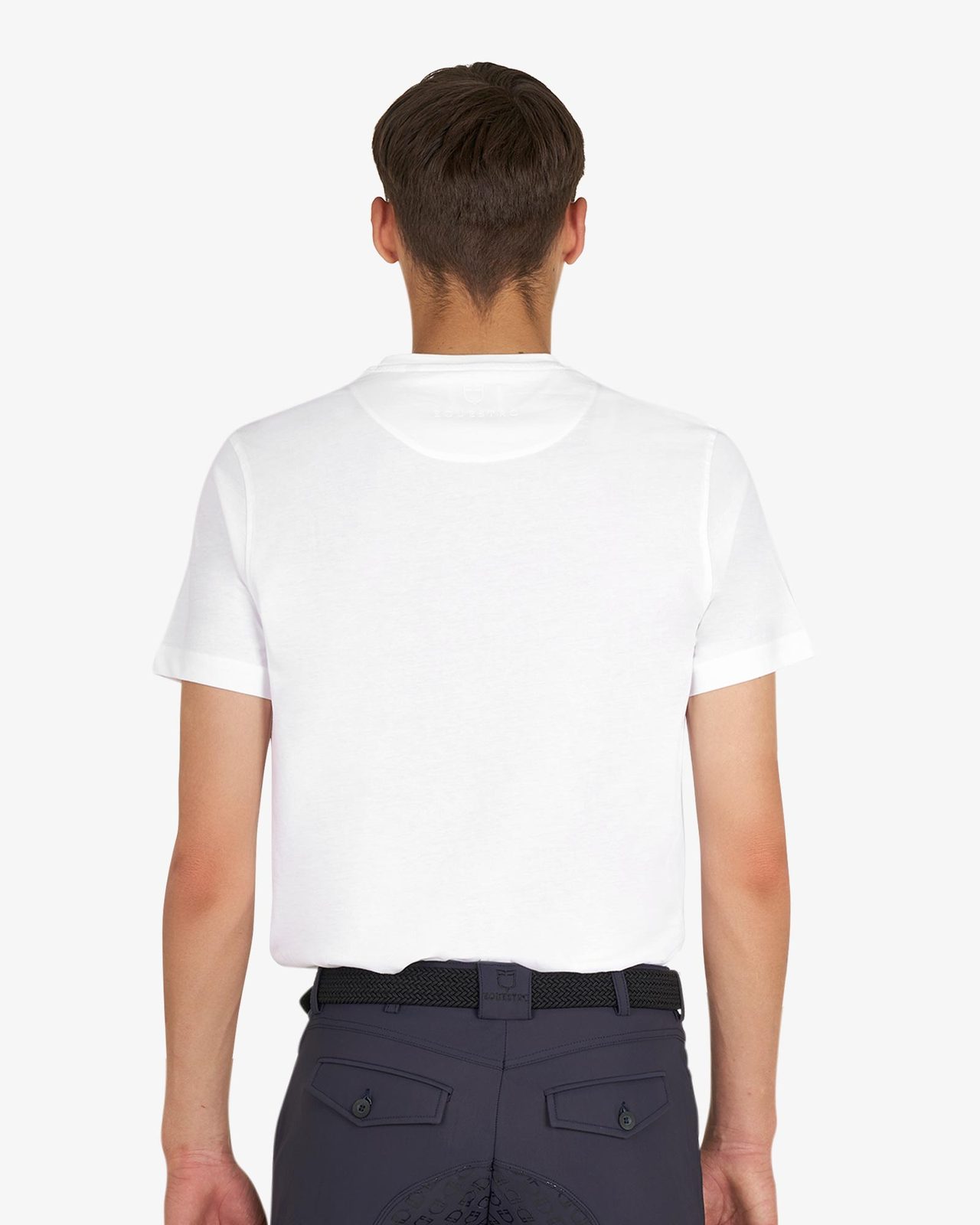 Men's basic T-shirt with chest lettering