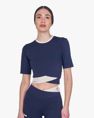 Women's cropped T-shirt in technical fabric