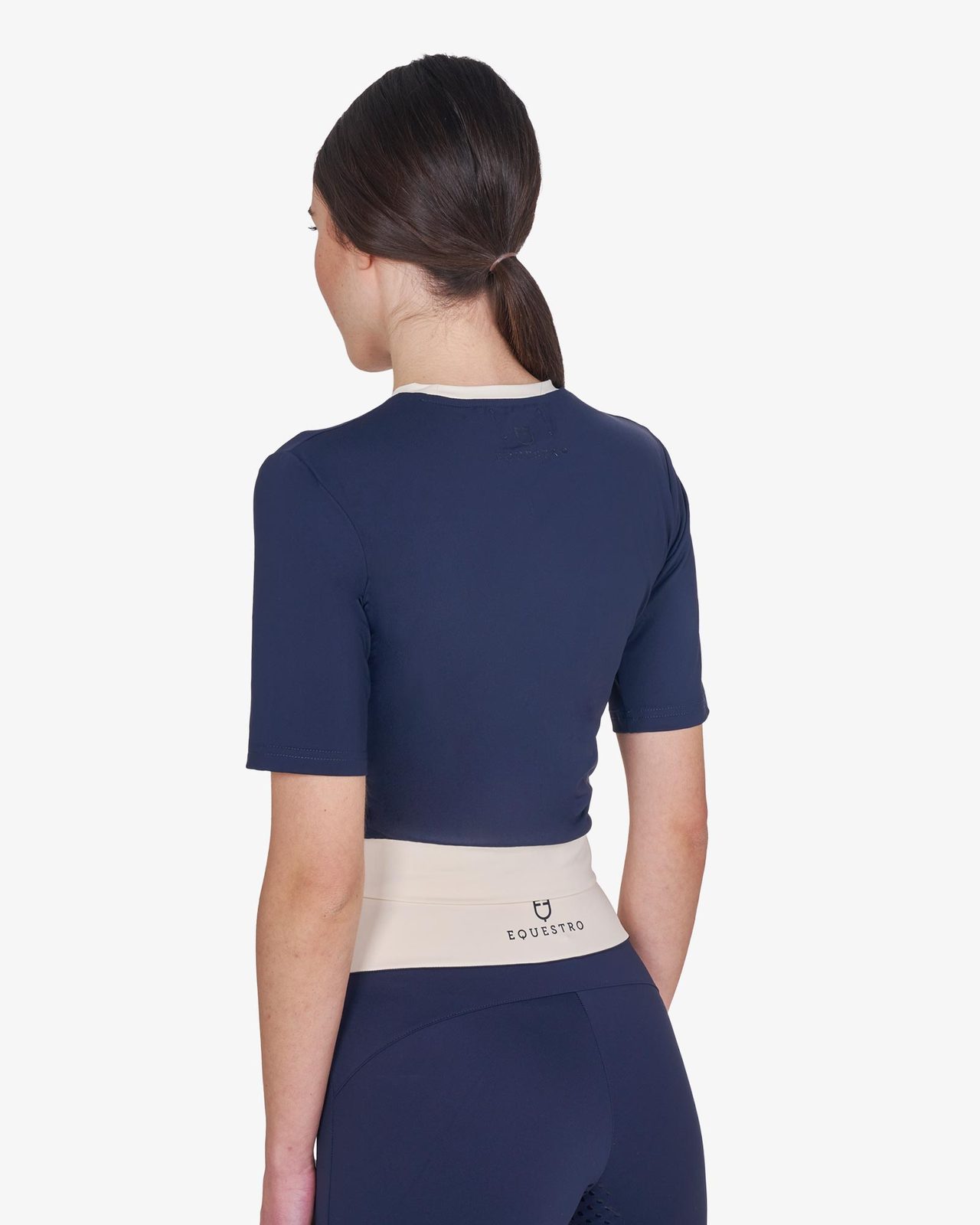 Women's cropped T-shirt in technical fabric