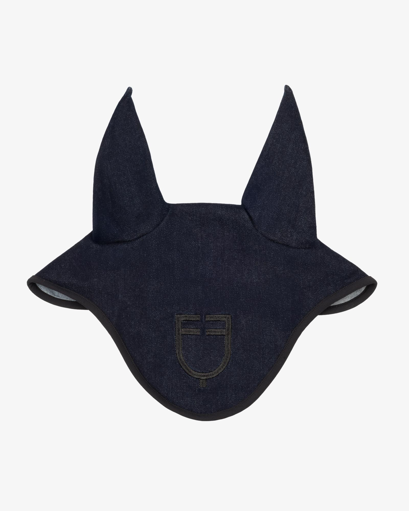 Fly veil in denim-effect technical fabric with logo