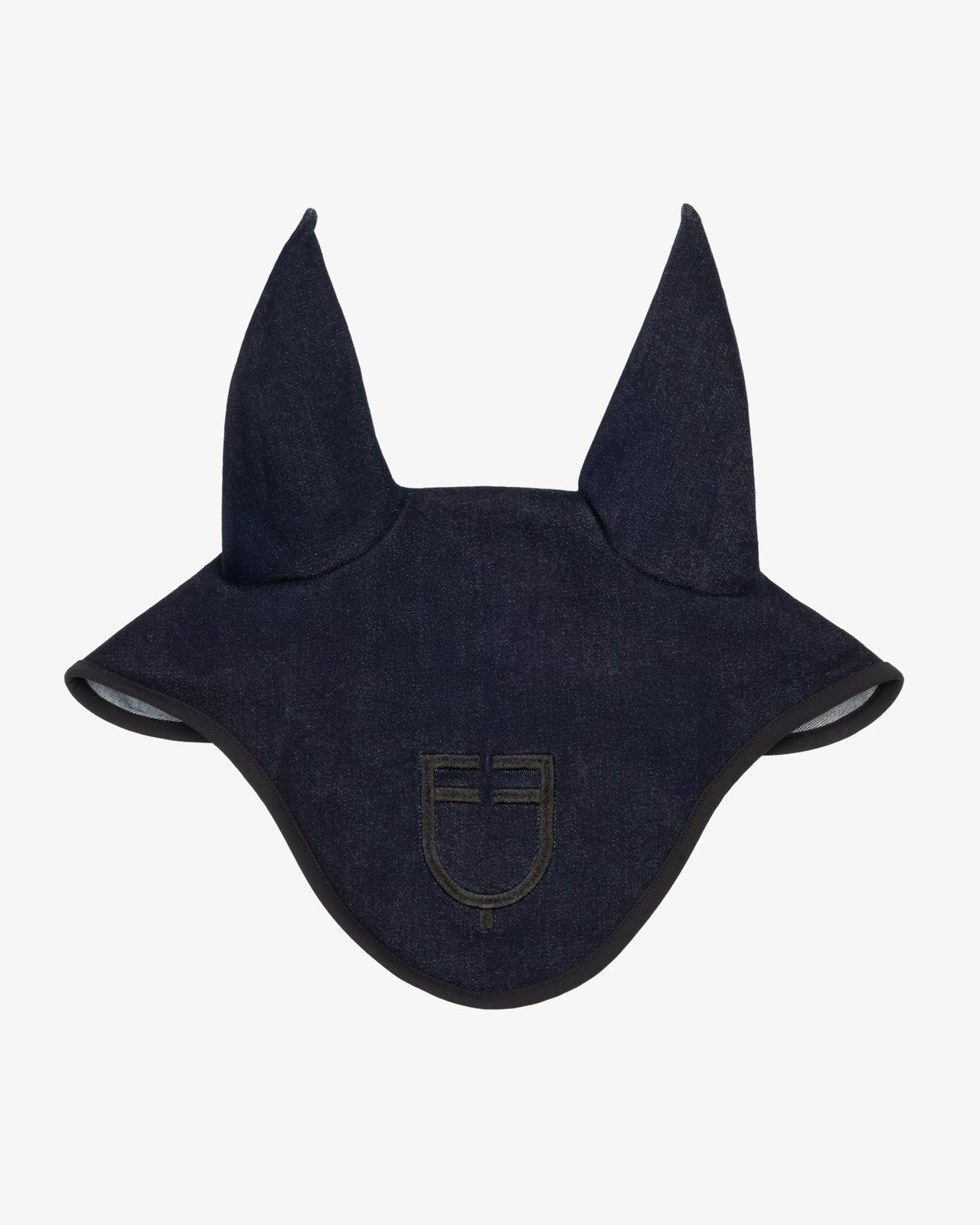 Fly veil in denim-effect technical fabric with logo