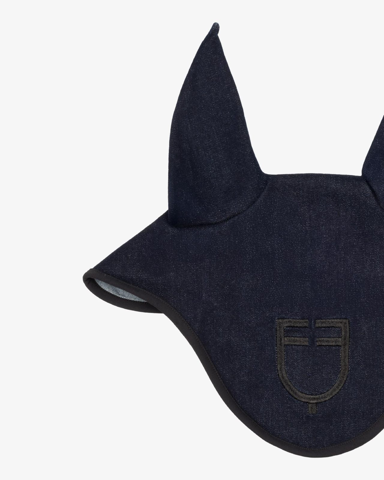 Fly veil in denim-effect technical fabric with logo