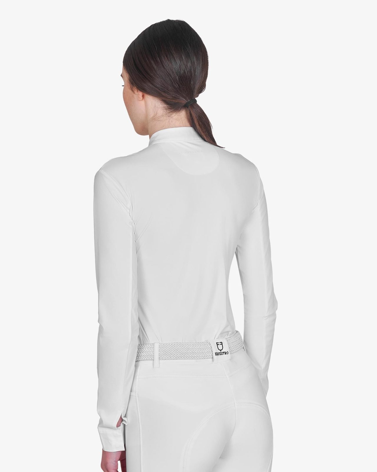 Polo donna concorso a maniche lunghe e zip