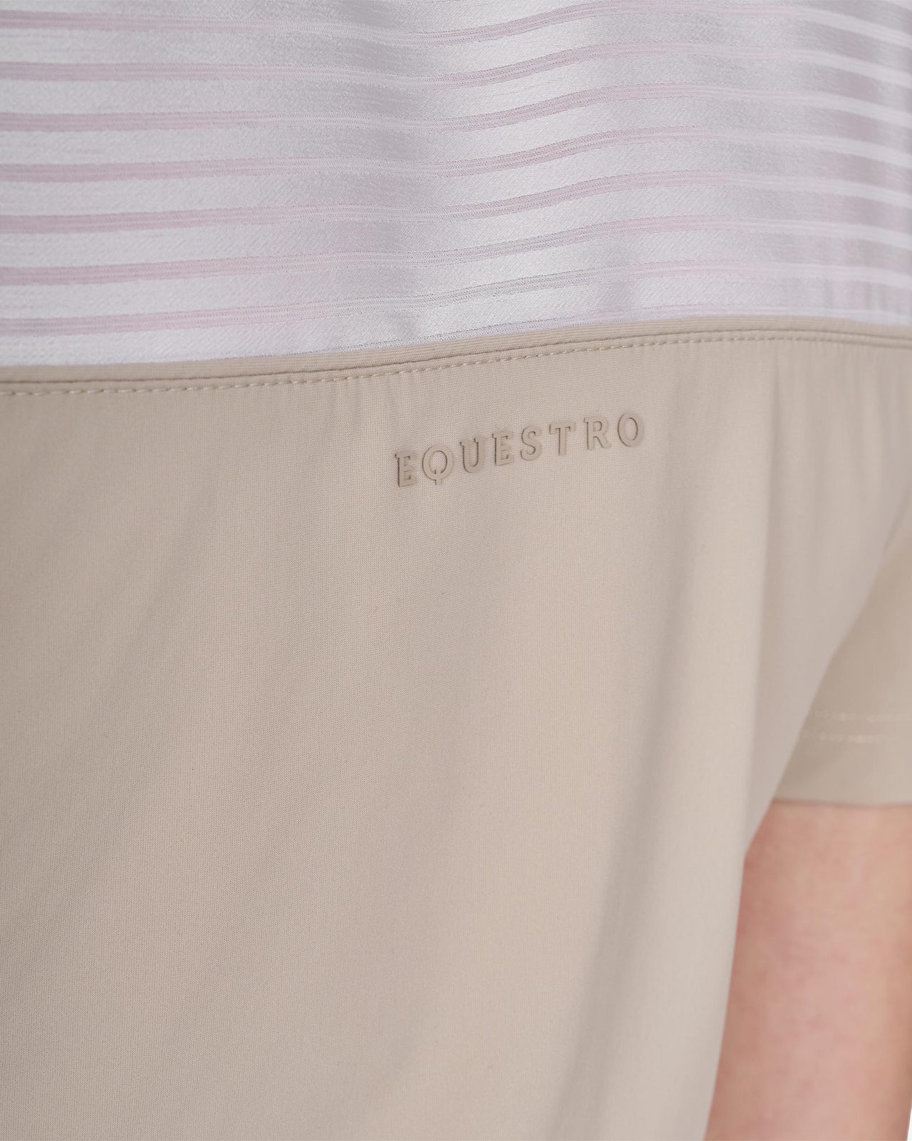 Polo concorso donna slim fit con inserti in tessuto simil seta