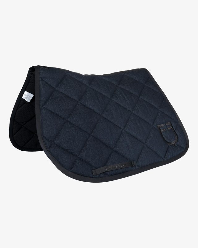 Jumping saddle pad in denim-effect technical fabric