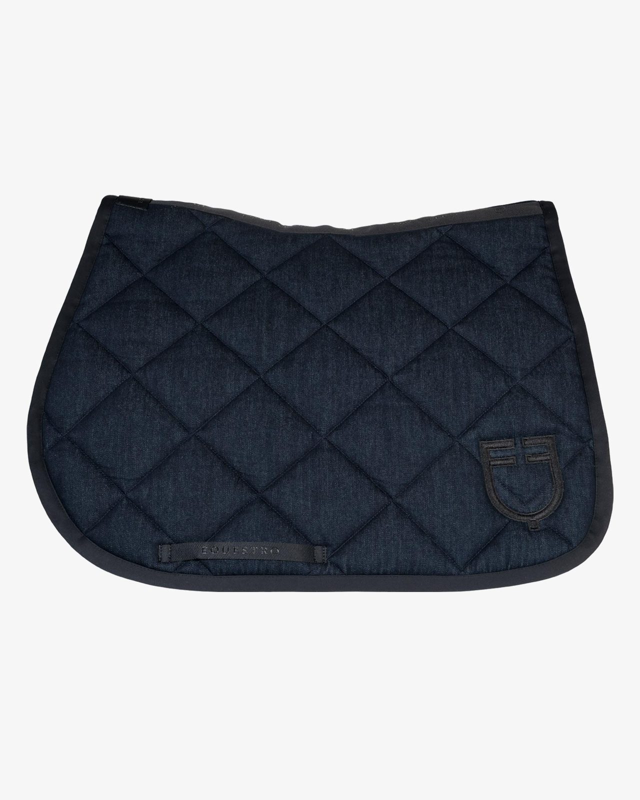 Jumping saddle pad in denim-effect technical fabric