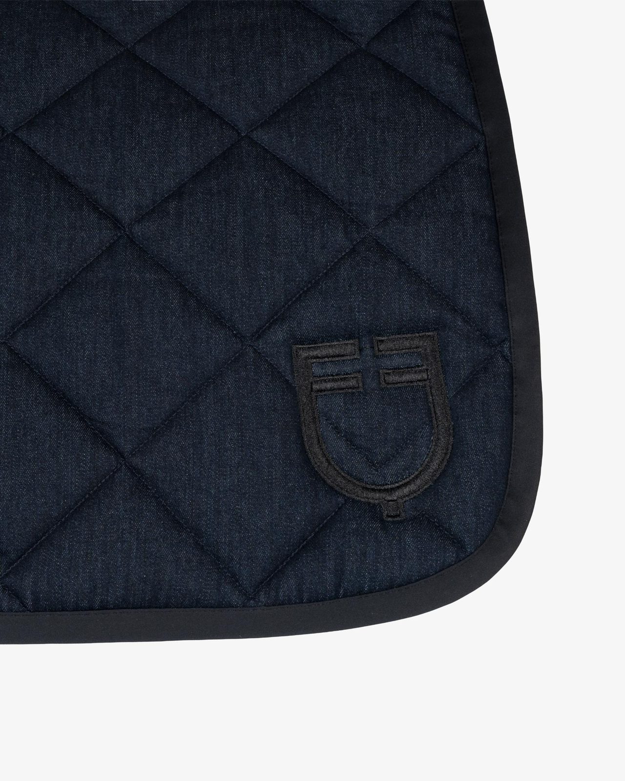 Jumping saddle pad in denim-effect technical fabric