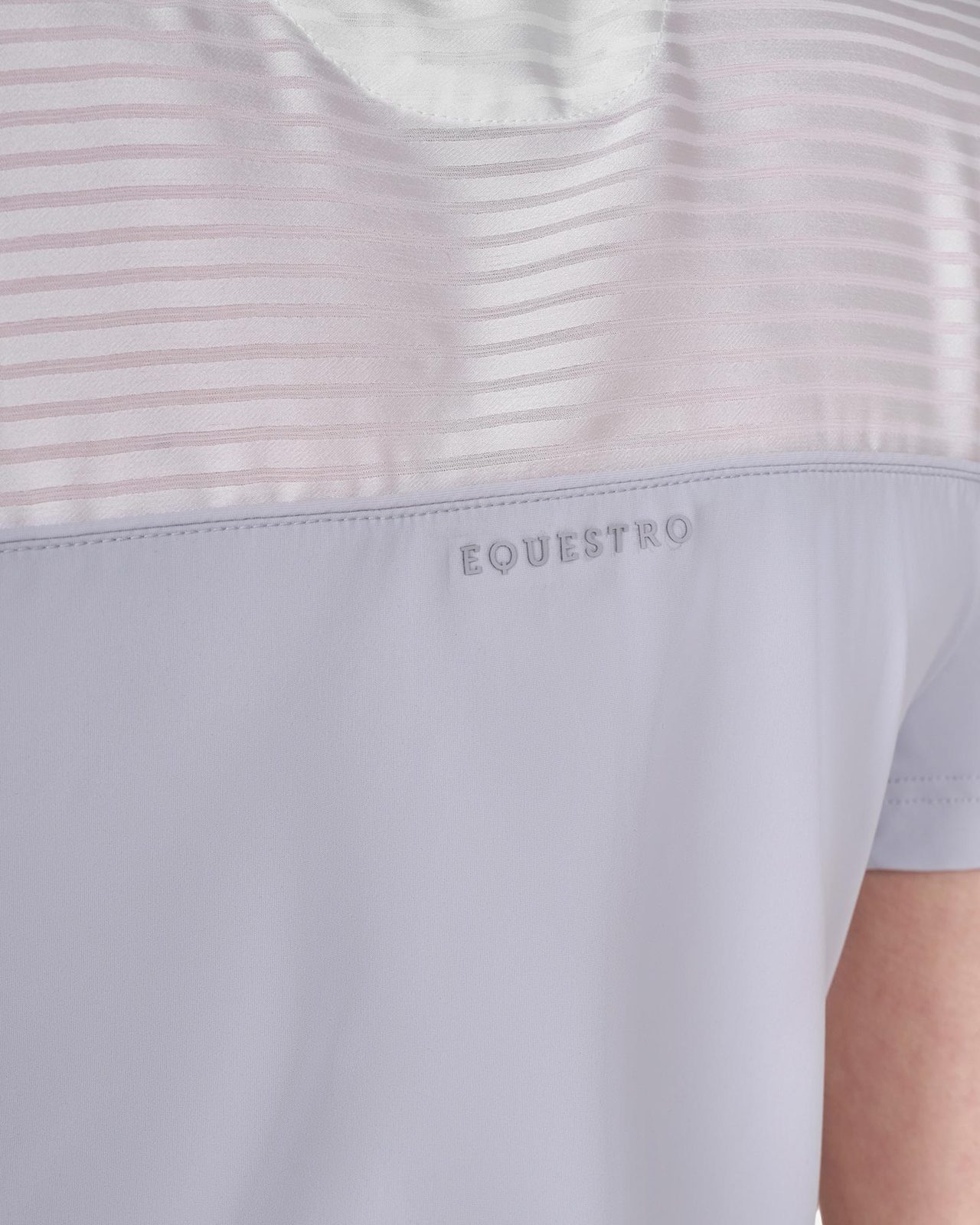 Polo concorso donna slim fit con inserti in tessuto simil seta