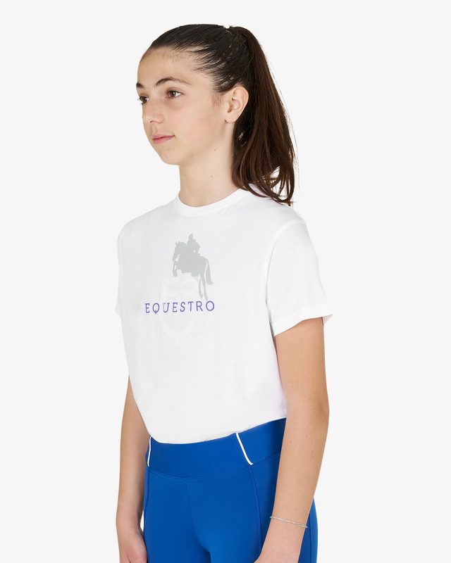 T-shirt bambini unisex Horse Jump Glossy in cotone