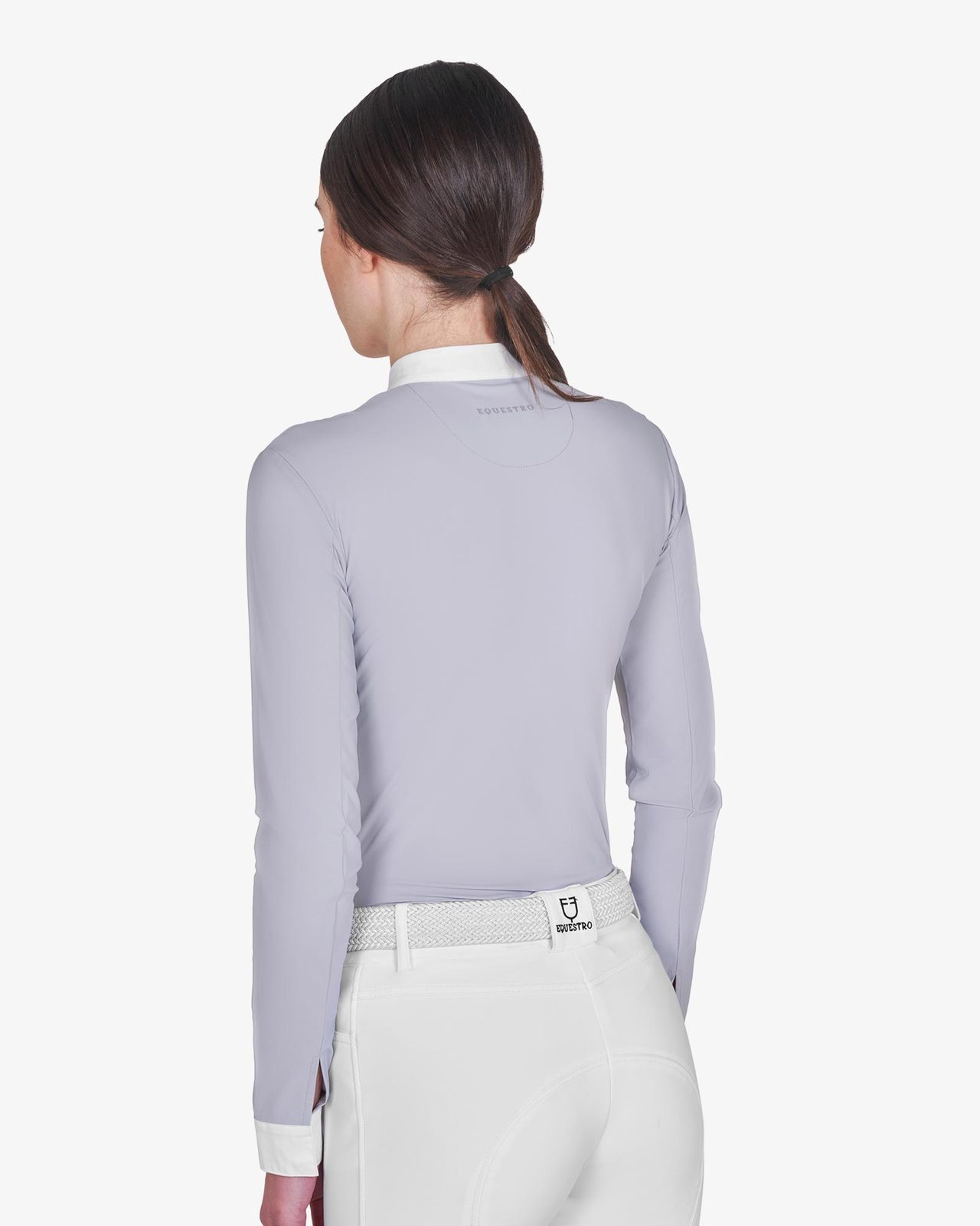 Polo donna concorso a maniche lunghe e zip