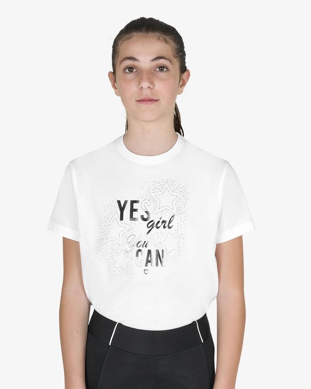 Girls' Yes Girl You Can cotton T-shirt