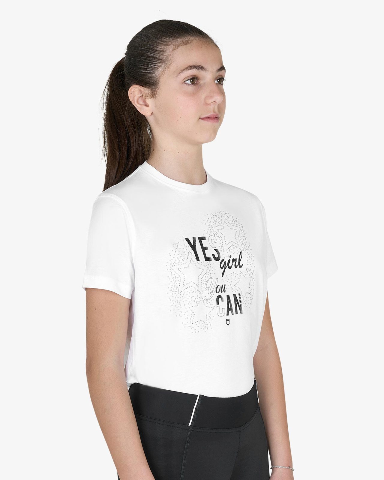 Girls' Yes Girl You Can cotton T-shirt