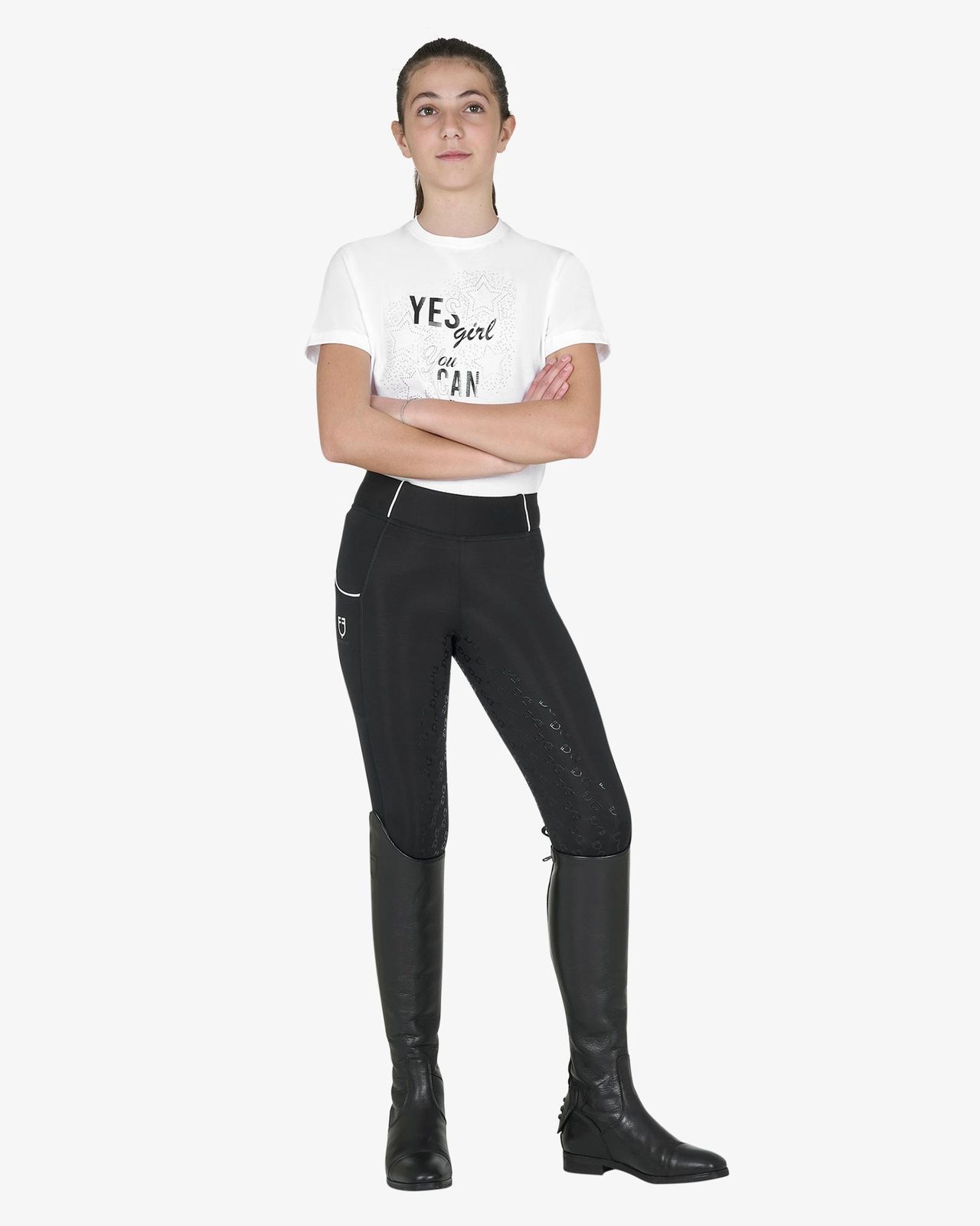 Girls' Yes Girl You Can cotton T-shirt