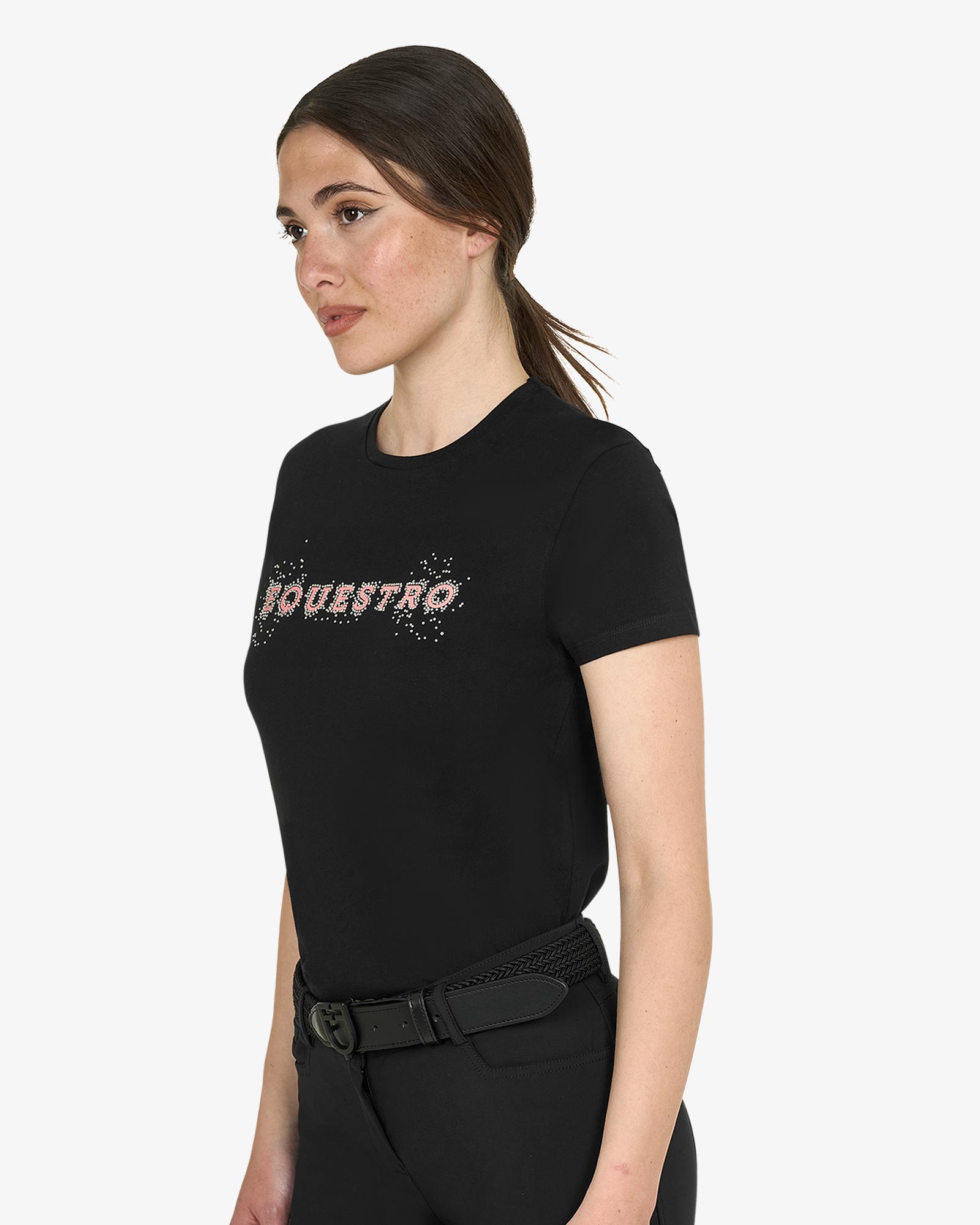 T-shirt donna Strass in cotone