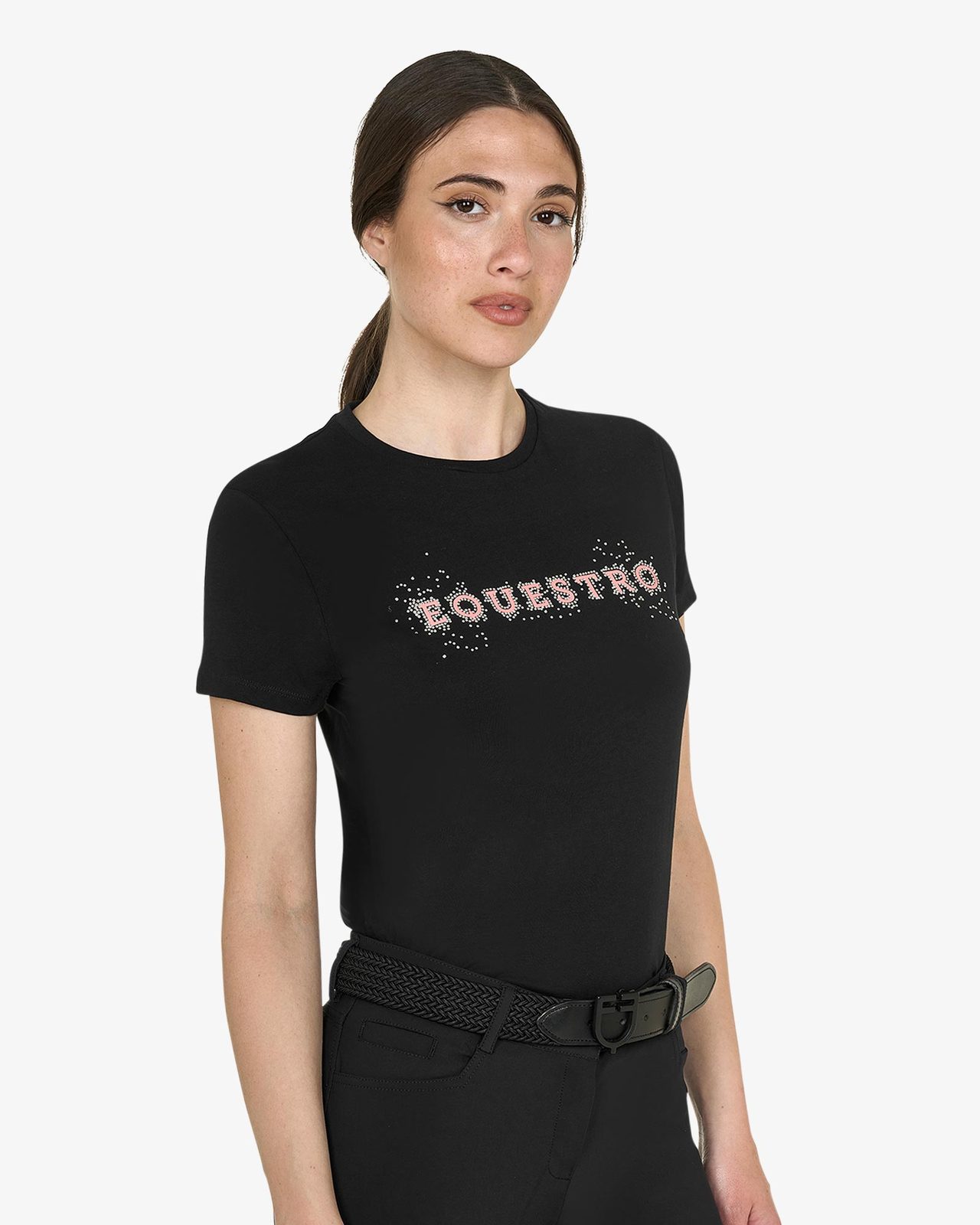 T-shirt donna Strass in cotone