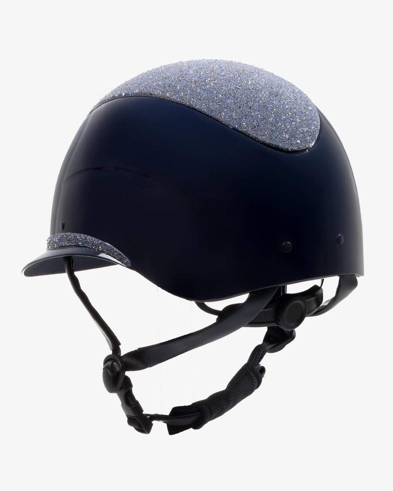 Helmet with wide visor and rhinestones homologation EN 1384-2023