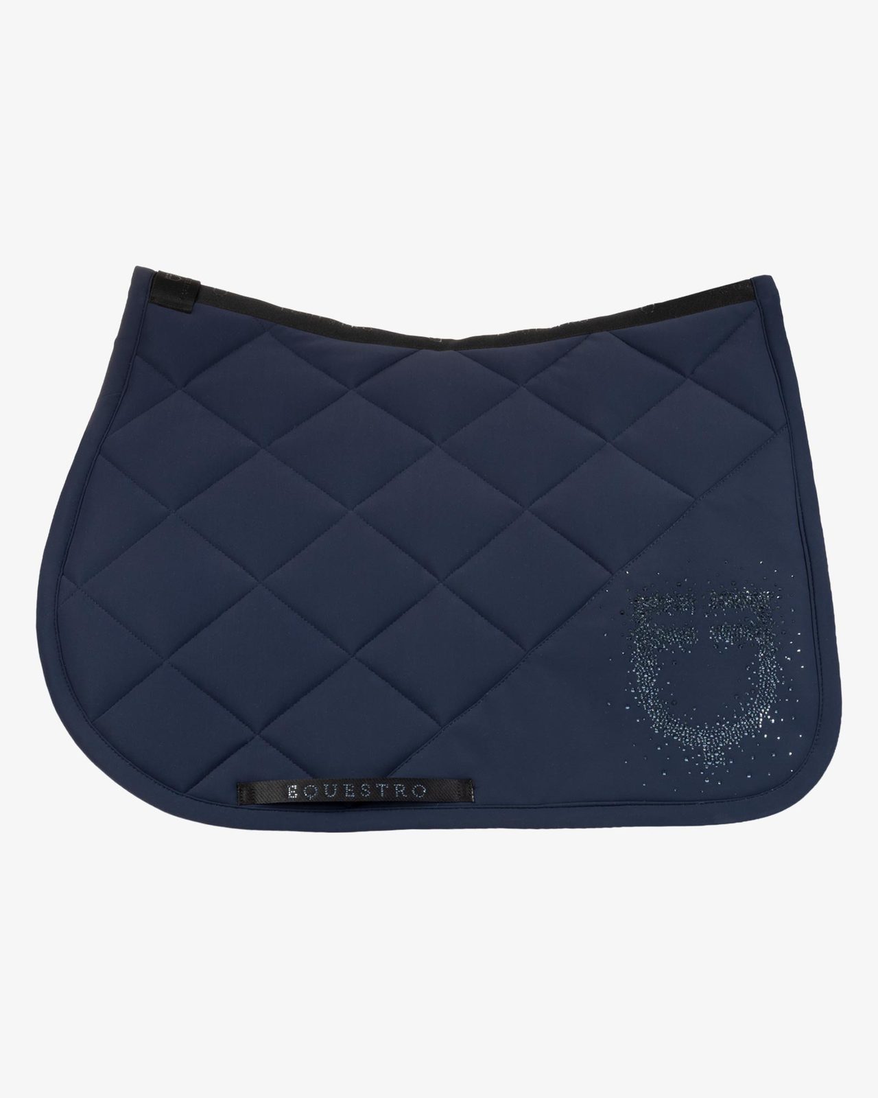 Jumping saddle pad with rhinestone logo