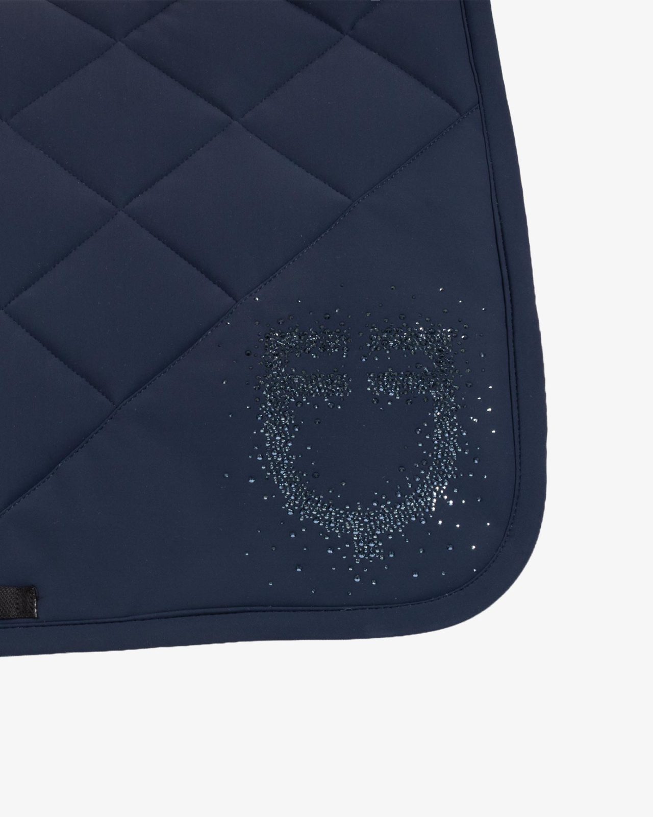 Jumping saddle pad with rhinestone logo