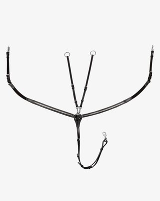 Tanned leather fork breastplate with silver clincher