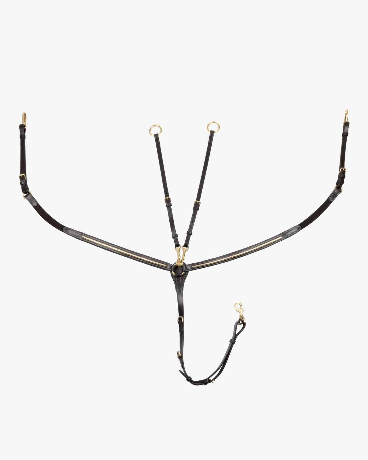 Tanned leather fork breastplate with brass clincher