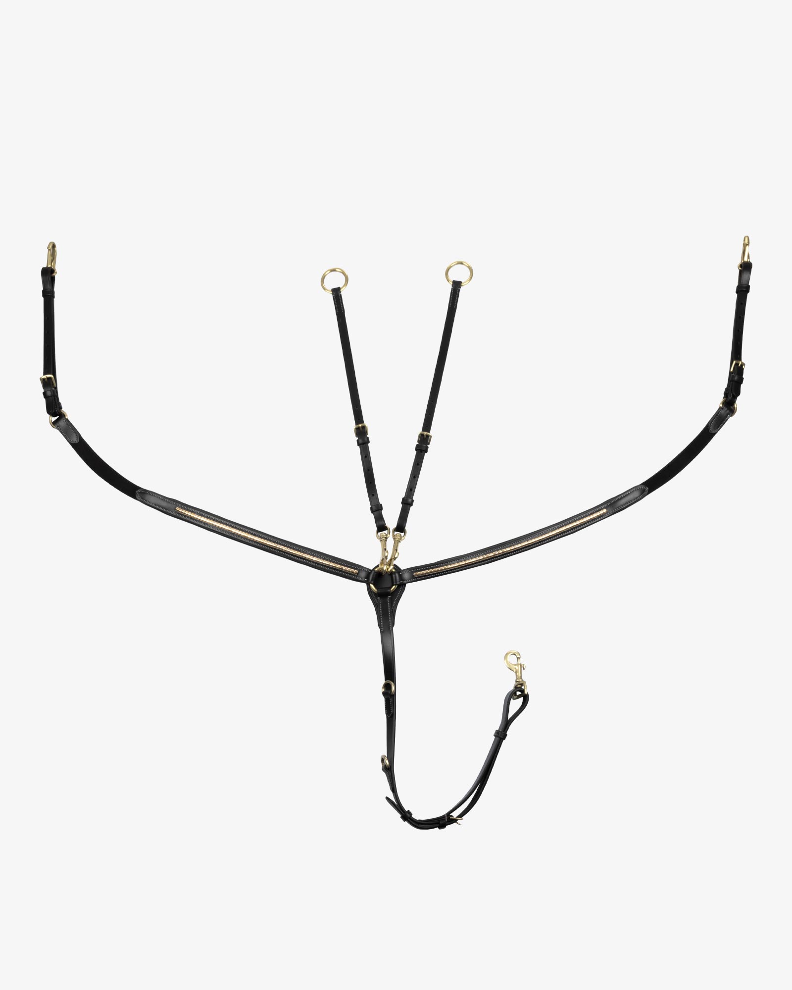 Tanned leather fork breastplate with brass clincher