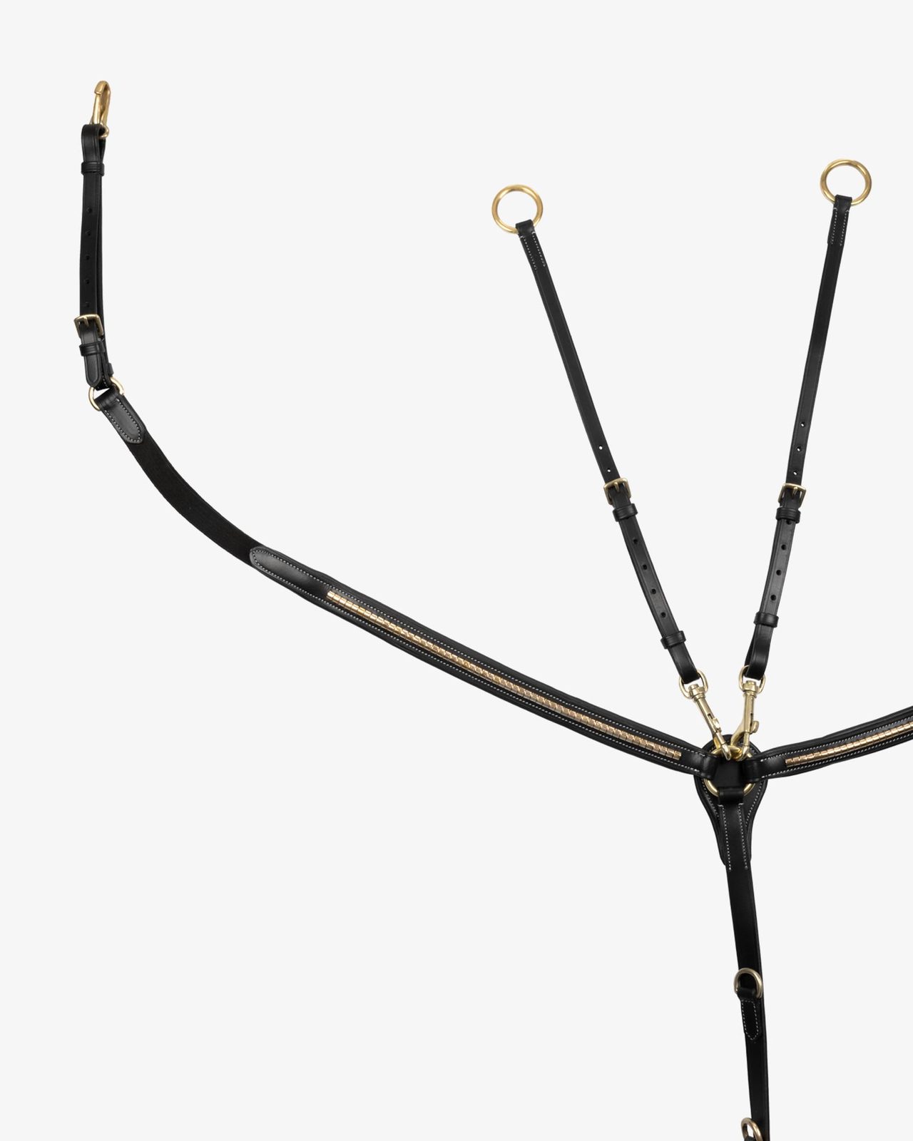 Tanned leather fork breastplate with brass clincher