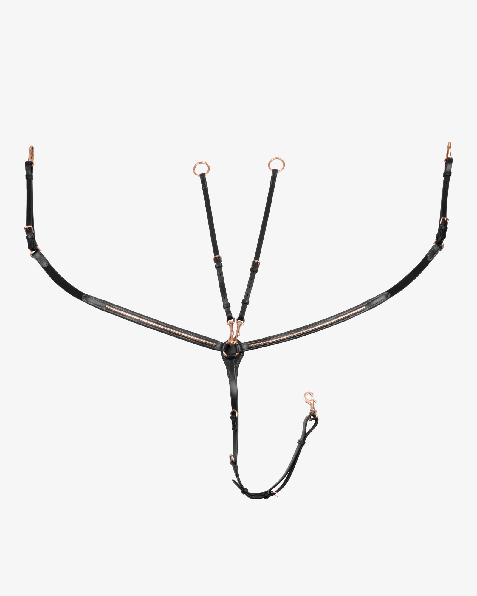 Breastplate with clincher rose gold leather fork