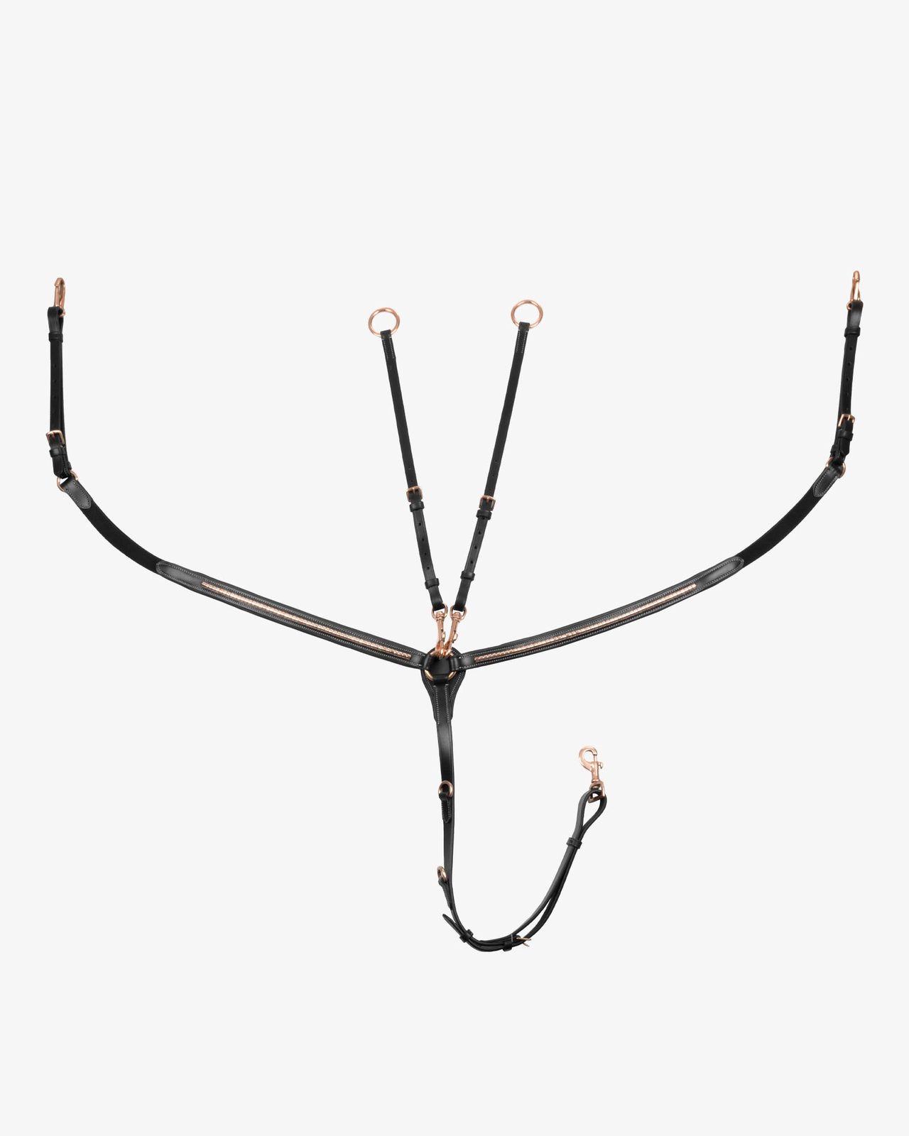 Breastplate with clincher rose gold leather fork