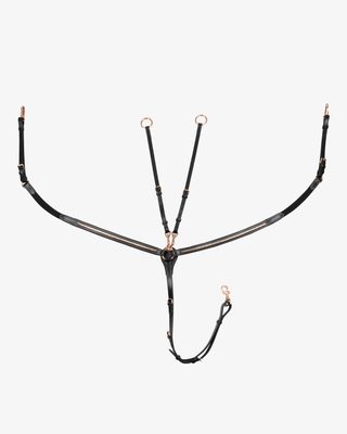 Breastplate with clincher rose gold leather fork