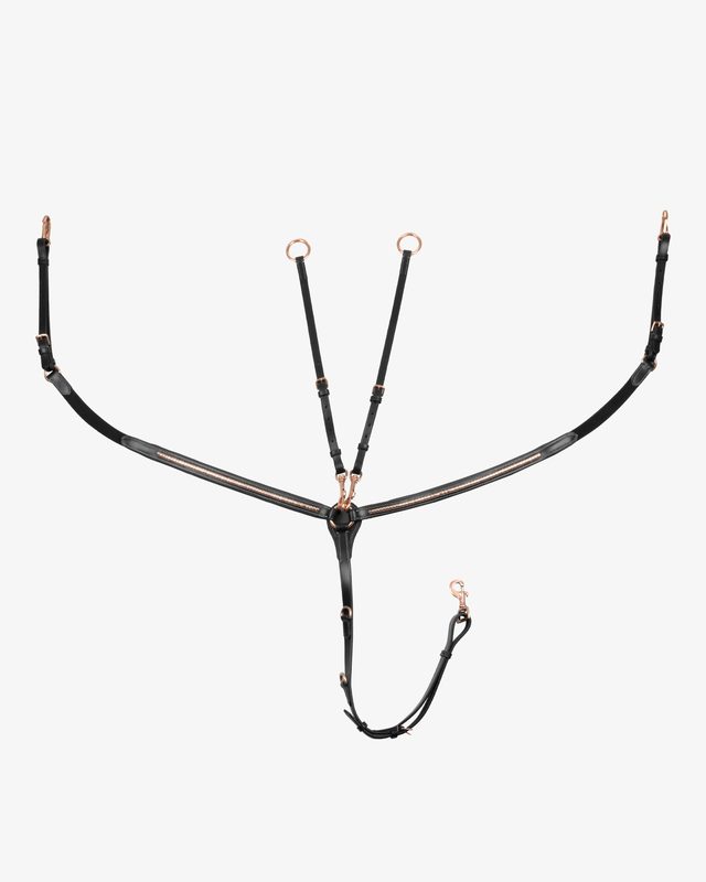 Breastplate with clincher rose gold leather fork