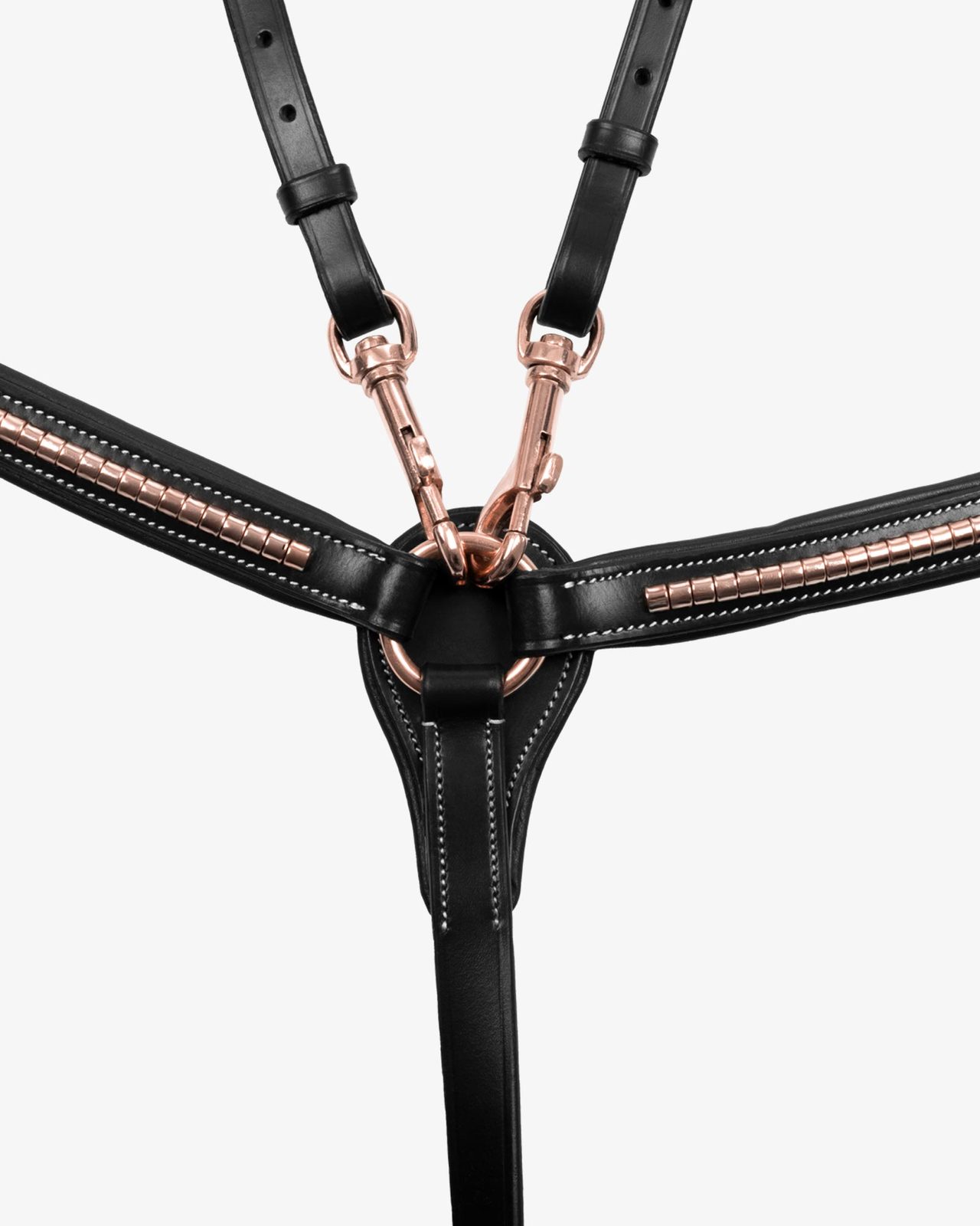 Breastplate with clincher rose gold leather fork