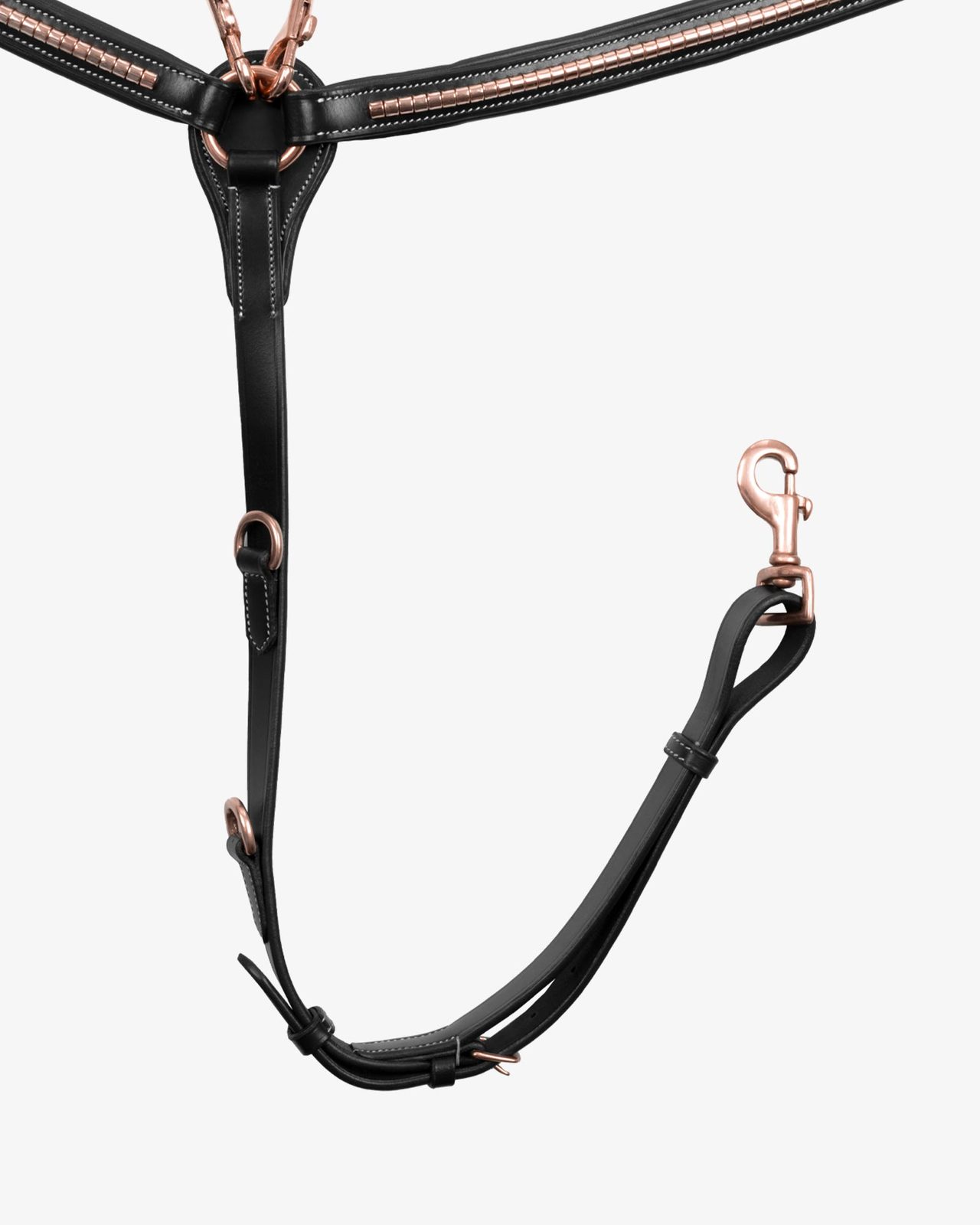 Breastplate with clincher rose gold leather fork